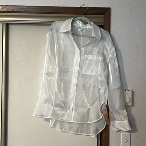 Reformation sheer white button down blouse. New with tags. Small